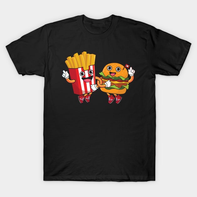 Burger & Fries T-Shirt by Plushism